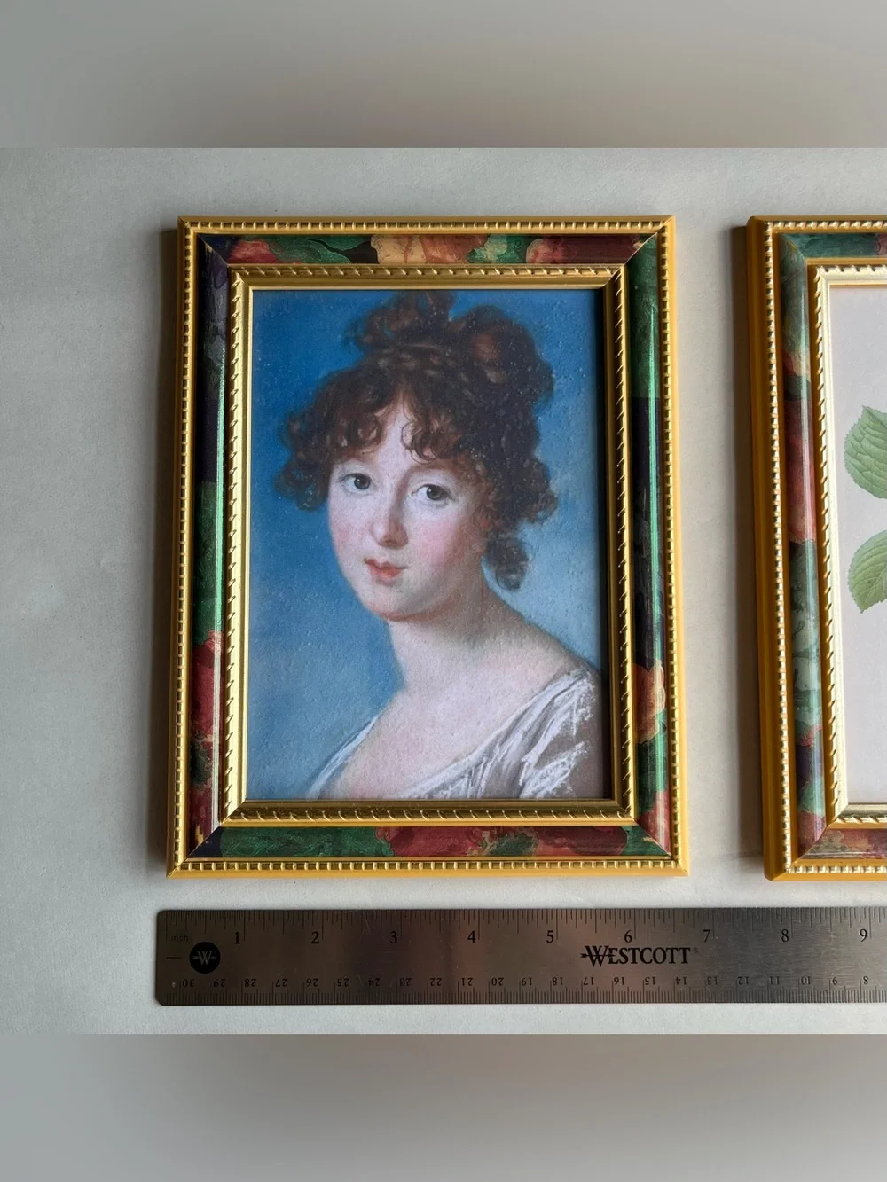VTG Mixed Matls Burwood w/Goldtone & Floral Frames w/ Fine Art Prints-Set of 2